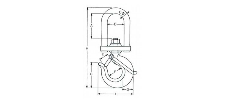 IHM絕緣起重吊鉤尺寸圖