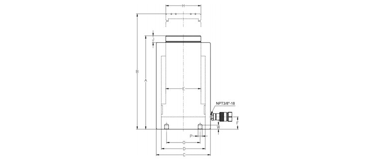 單作用重載千斤頂尺寸圖 單作用重載千斤頂尺寸圖