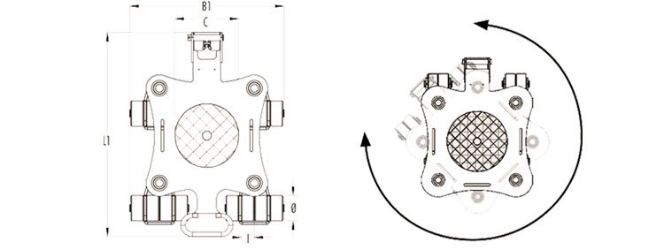 JKB型轉向搬運坦克車尺寸圖