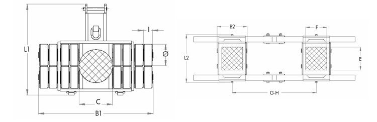 G型JUNG組合式搬運(yùn)小坦克尺寸圖