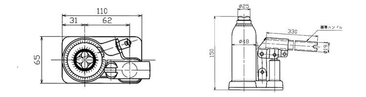 標準型油壓千斤頂尺寸圖